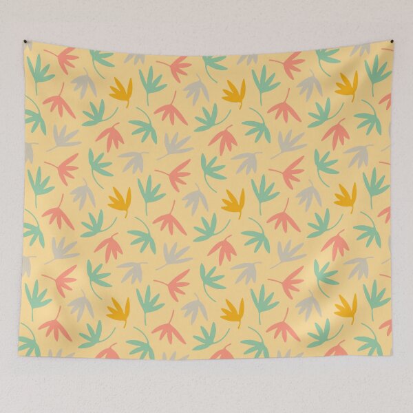 Item preview, PETALS FLORAL BOTANICAL PATTERN in MULTI-COLOURS ON CREAM - UnBlink Studio by Jackie Tahara designed and sold by Jackie Tahara of UnBlink Studio.