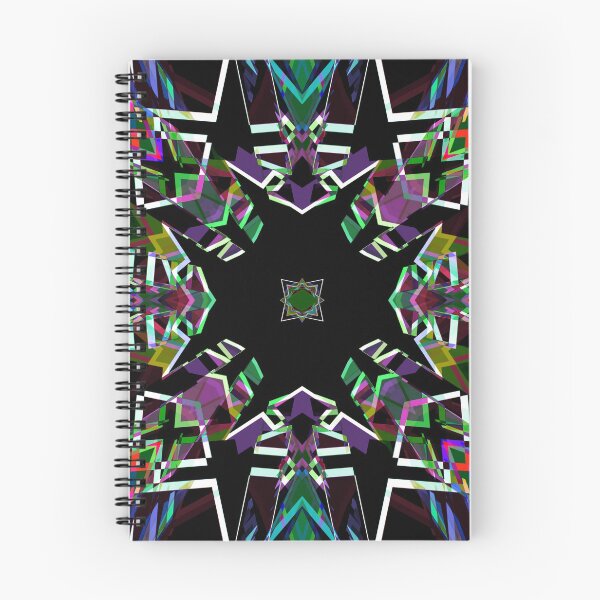 Aperçu de l'œuvre Musique Techno Transe Psychédélique Audacieux Lumineux Noir Vert Violet Blanc Motif Géométrique Mosaïque créée et vendue par PatternPerfect.