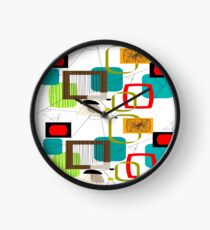 Mid Century Atomic Age Inspired Abstract Clock