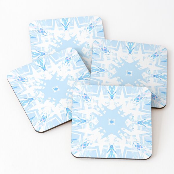 Item preview, Calm Fresh Winter White Blue Snowflake Geometric Pattern Mosaic designed and sold by PatternPerfect.