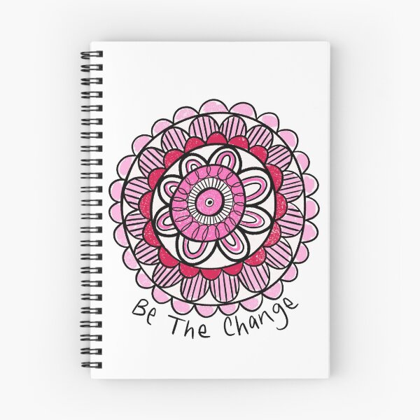 Item preview, Pink and red Be the change quote whimsical mandala designed and sold by Zendays.