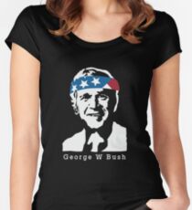 President George W Bush American Patriot Vintage Women's Fitted Scoop T-Shirt