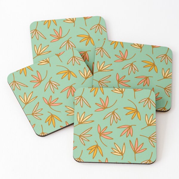 Item preview, PETALS FLORAL BOTANICAL PATTERN in MULTI-COLOURS ON MINT GREEN - UnBlink Studio by Jackie Tahara designed and sold by Jackie Tahara of UnBlink Studio.