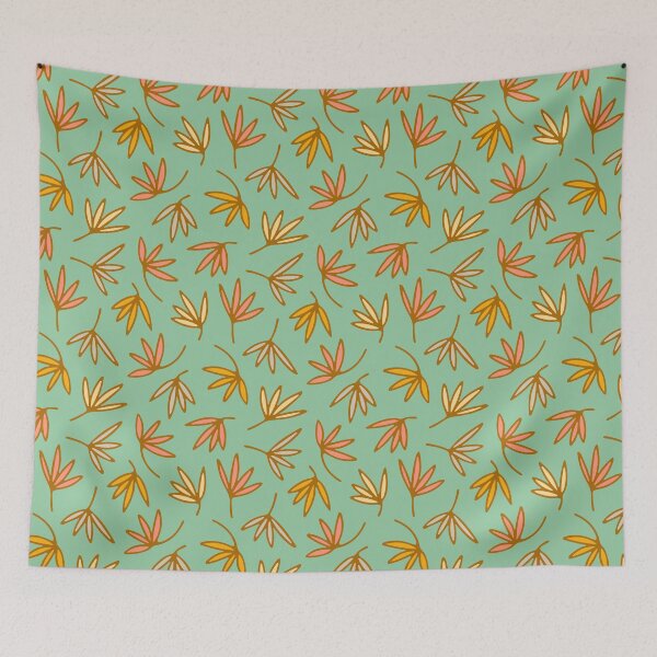 Item preview, PETALS FLORAL BOTANICAL PATTERN in MULTI-COLOURS ON MINT GREEN - UnBlink Studio by Jackie Tahara designed and sold by Jackie Tahara of UnBlink Studio.