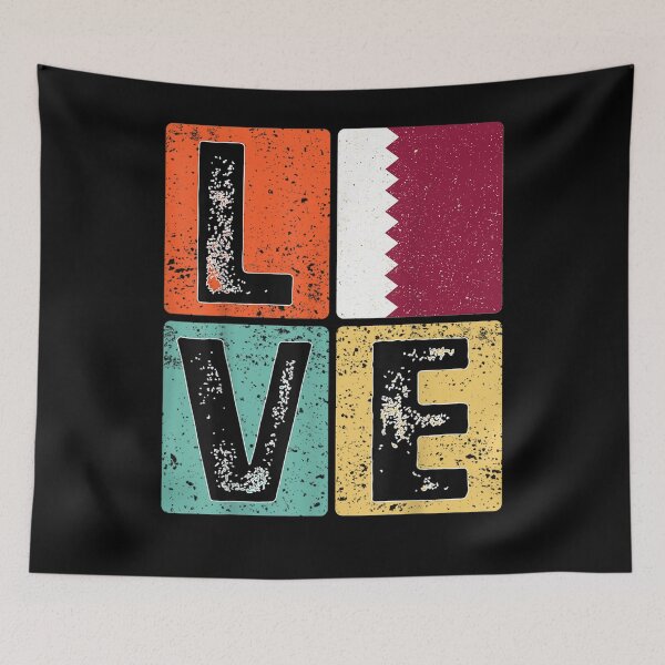 Item preview, Vintage Retro I Love Qatar Flag For Qatari Pride Gift  designed and sold by bar0zysbertha.