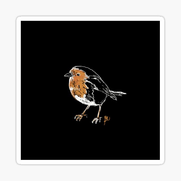 Little Orange Robin Bird Sticker