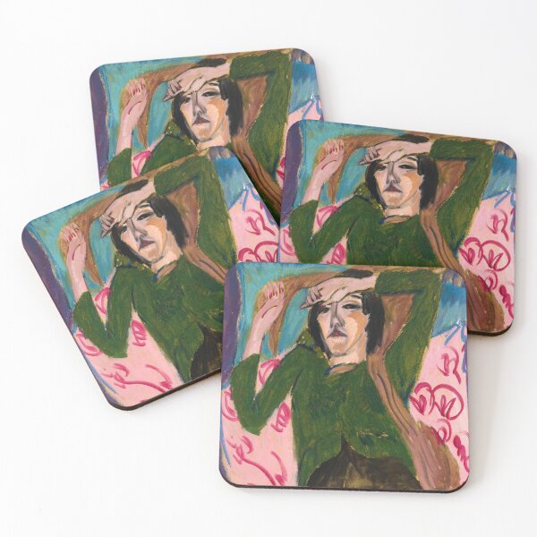 Item preview, Expressionism Painting Ernst Ludwig Kirchner's Woman in the Green Blouse (ca. 1912–1913)  designed and sold by Designedbysm.