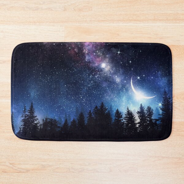 Item preview, Beautiful Starry Night Sky with a Bright Moon Landscape designed and sold by Hartsygarden.