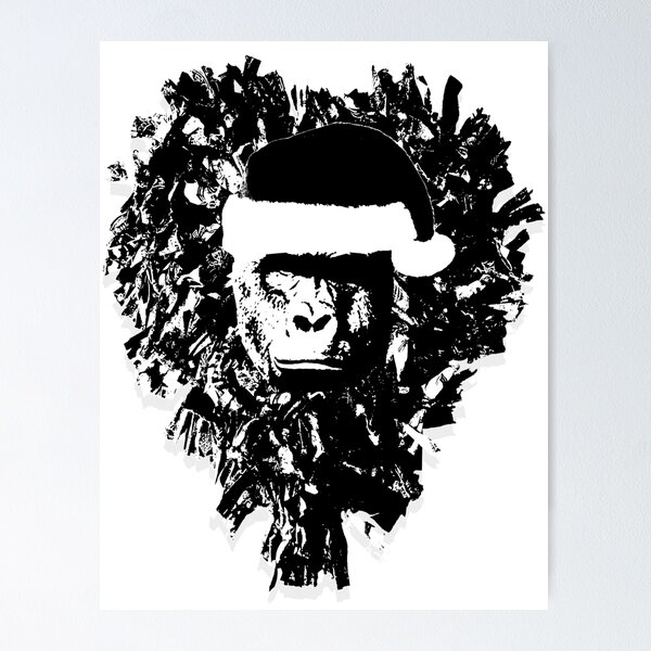 Item preview, HARAMBE BLACK AND WHITE WREATH CHRISTMAS SHIRT designed and sold by earlstevens.
