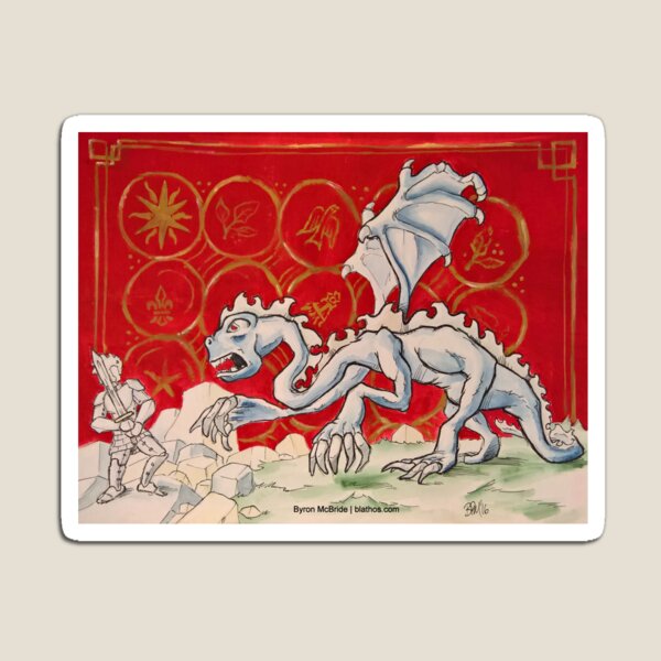 The Jabberwock (Medieval Illustration) Magnet