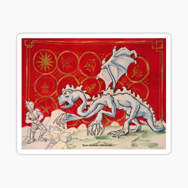 The Jabberwock (Medieval Illustration) Sticker