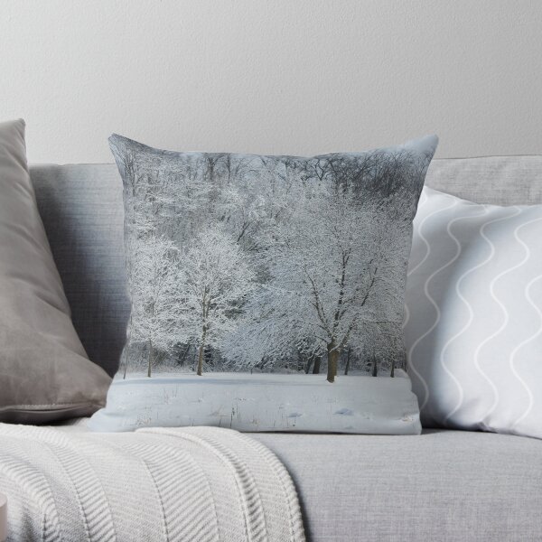 Snowy Trees Throw Pillow