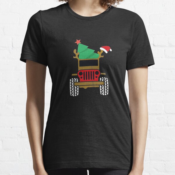 Christmas Elf Riding Monster Truck Essential T-Shirt