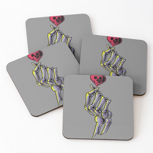 Item preview, K-Pop Skeleton Hand Finger Gesture Skull Heart Halloween Art designed and sold by DyanStoy.