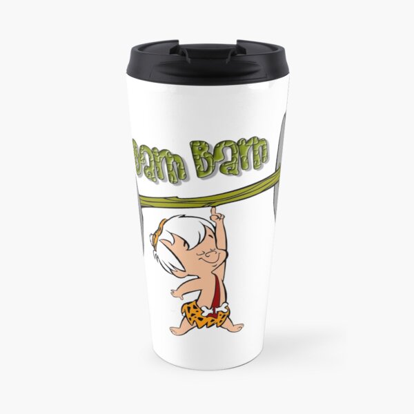 Divertido Bam Bam Training The Flintstones Cartoon Taza de viaje