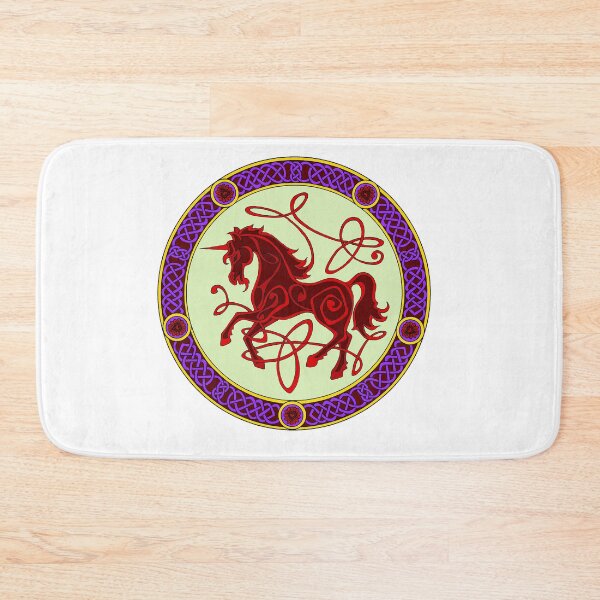 Item preview, Celtic knotwork unicorn - red and green designed and sold by AnyaPenfold.