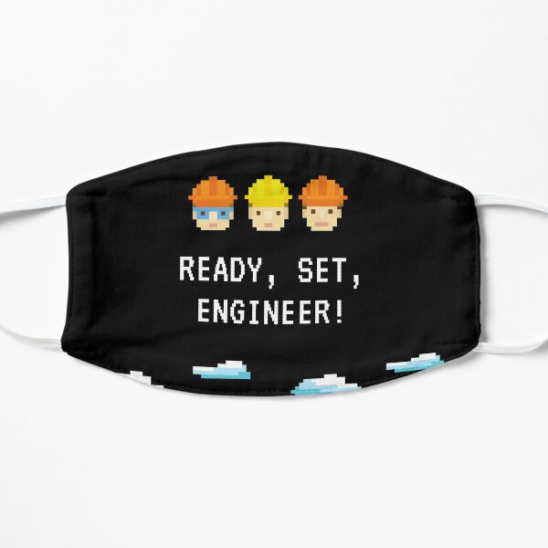 Mechanical Engineer Black And White Flat Mask