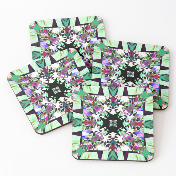 Item preview, Bright Bold Psychedelic Autumn Fall Black Green Pink Geometric Pattern Mosaic designed and sold by PatternPerfect.