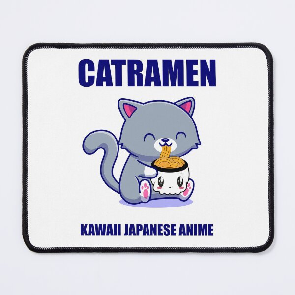 Item preview, Kawaii Anime Japanese Cat Eating Skeleton Ramen designed and sold by ZDreamers.