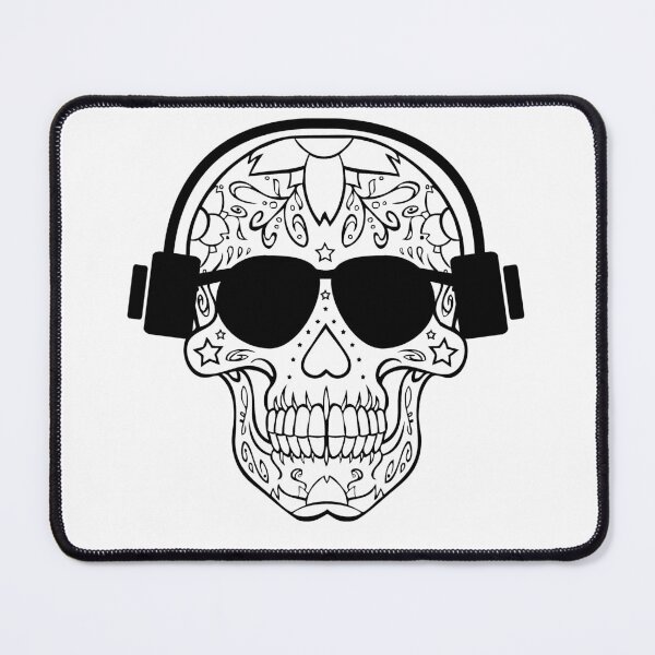 Item preview, Sugar Skull Headphones Sunglasses Skater - MUSIC designed and sold by ekulnoswad.