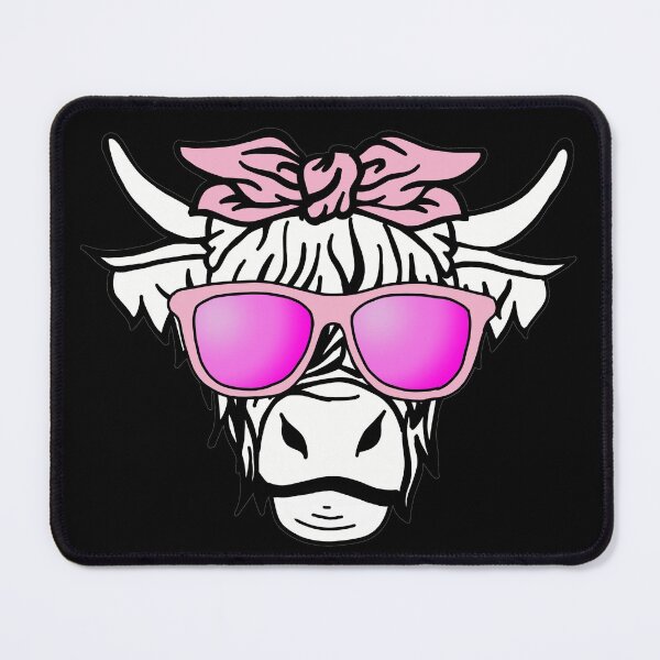 Item preview, Pink Bow and Glasses Highland Cow designed and sold by Braw-Merch.