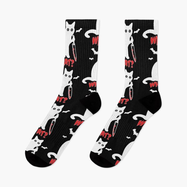 Item preview, Cat What? Murderous Black Cat With Knife Gift Premium Art Apparel Essential Motivation Inspiration Joy Mood  Funny Cat Halloween designed and sold by DesignByHeartUK.