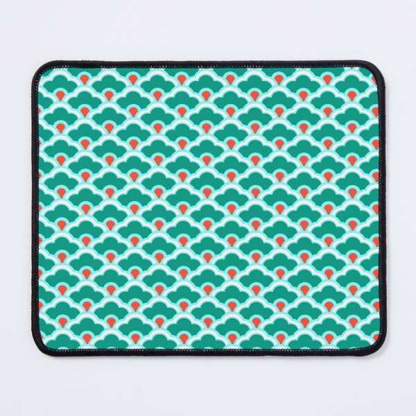Item preview, Deco Chinese Scallops, Teal, Aqua and Coral designed and sold by Marymarice.