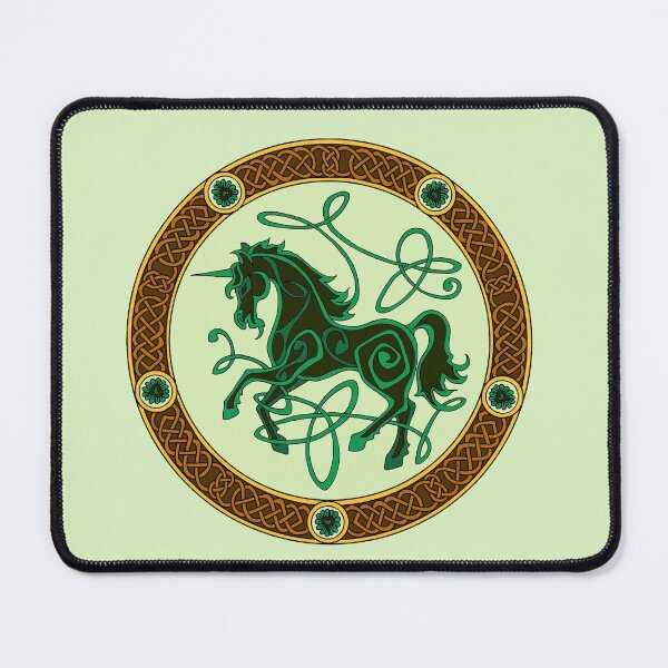 Item preview, Celtic knotwork unicorn - green designed and sold by AnyaPenfold.
