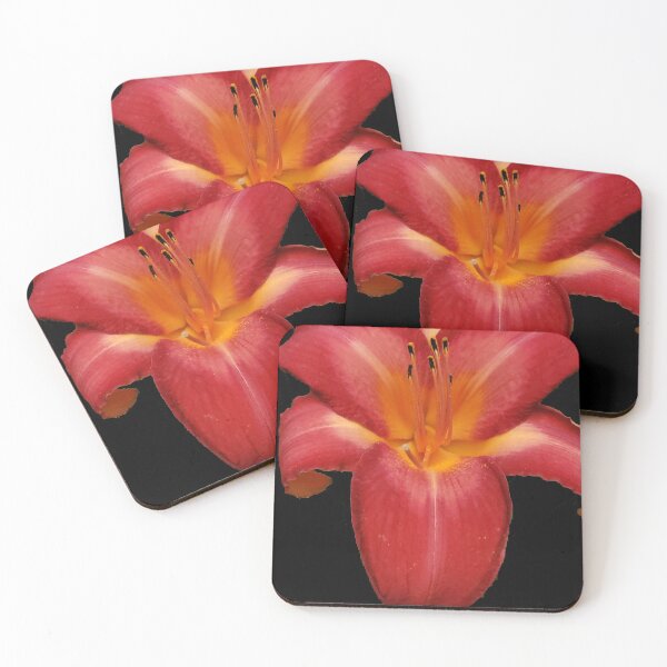 Item preview, Red Lily on Black Background designed and sold by ALaLibertePhoto.