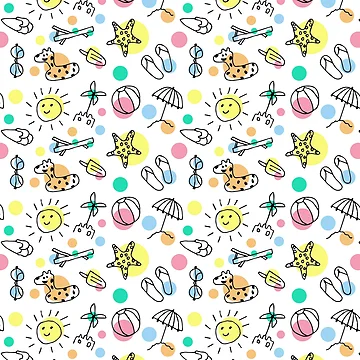 Artwork thumbnail, Cute summer beach Pattern by RafaelLima7