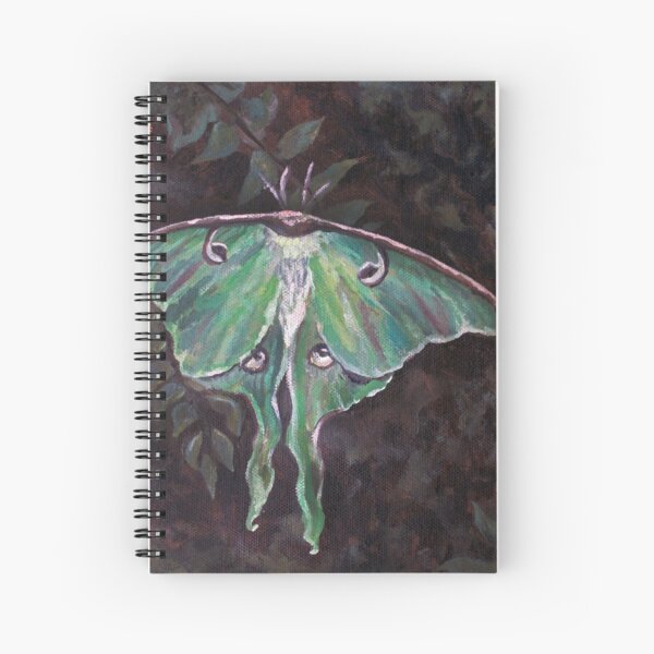 Luna Moth, oil on canvas Spiral Notebook