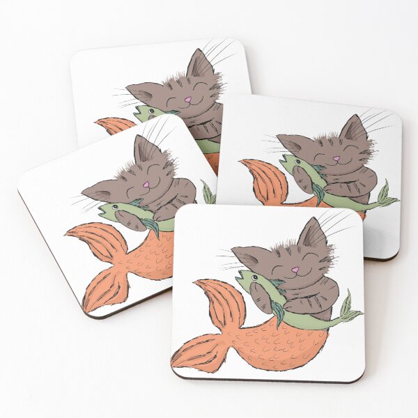 Item preview, Purrmaid With Fish designed and sold by SunCatDesigns.
