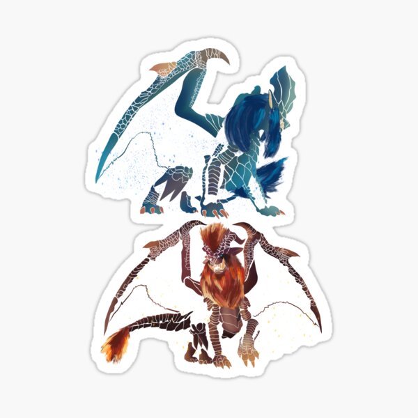 Monster Hunter Sticker Group 6 Lunastra And Teostra Sticker For Sale By Fantasyhaze Redbubble