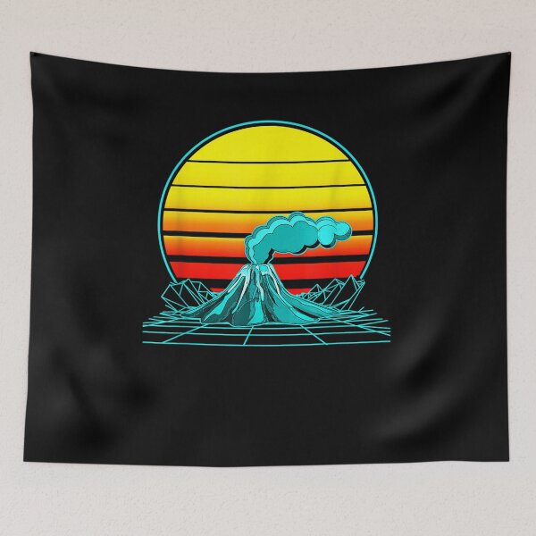 Item preview, Retro Vintage Sunset Volcano  designed and sold by bar0zysbertha.