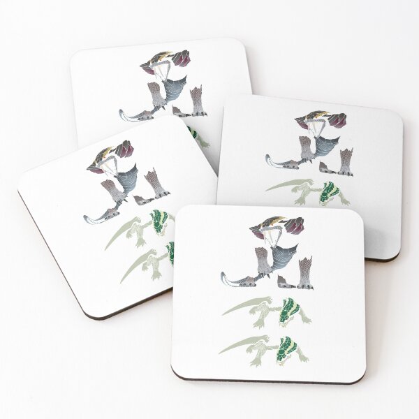 Artikelvorschau, Monster Hunter Sticker Gruppe 8 Girros und Great Giroros entworfen und verkauft von Fantasyhaze.