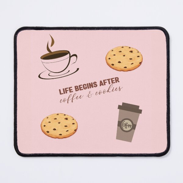 Item preview, Life begins after coffee and cookies ORIGINAL - International coffee day - Gifts for coffee lovers - Funny coffee quotes designed and sold by Alice-Elgawi.