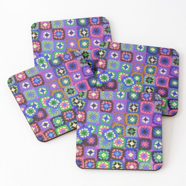 Item preview, Crochet blanket granny square vintage blue designed and sold by OakendOriginals.