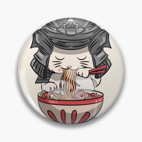 Item preview, Powered by Ramen | Samurai Cat Eating Noodles designed and sold by Mini Pandas.