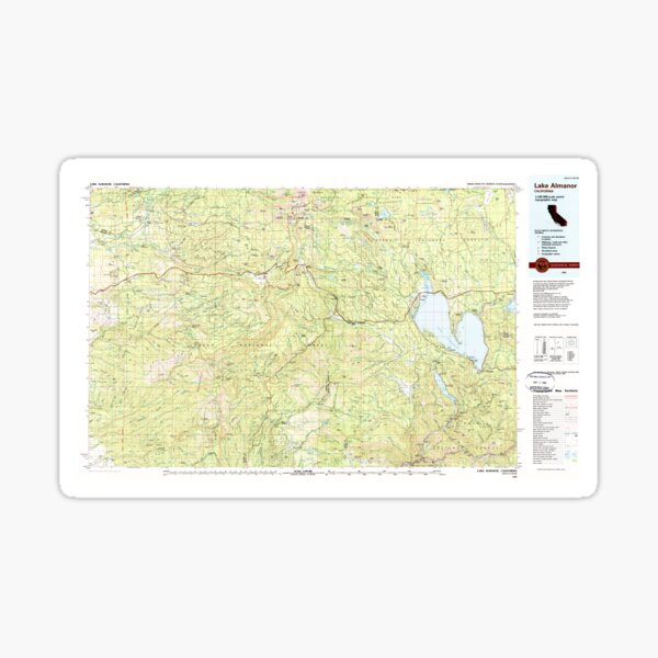 USGS TOPO Map California CA Lake Almanor 299102 1989 100000 geo Sticker