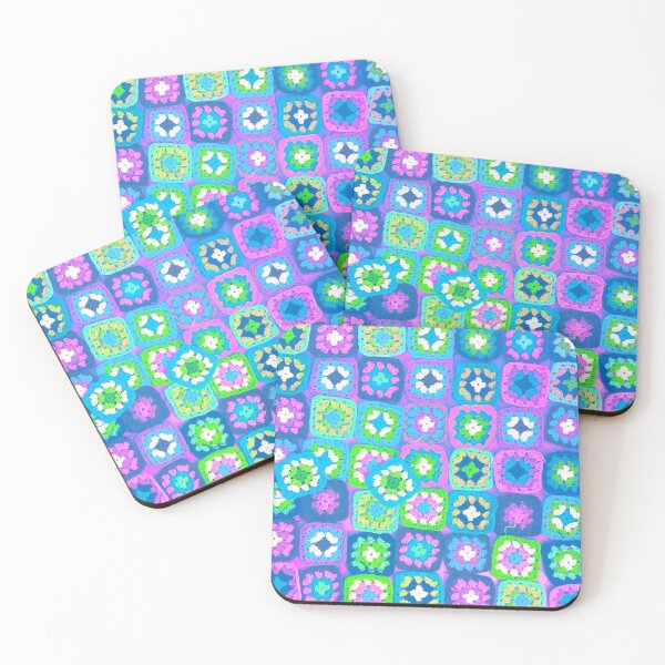 Item preview, Crochet squares vintage inspired pastel blue  designed and sold by OakendOriginals.