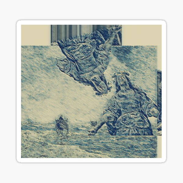 Blue glitch Sticker