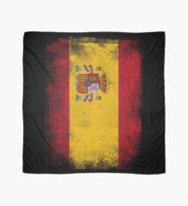 Spain Flag Proud Spanish Vintage Distressed Shirt Scarf