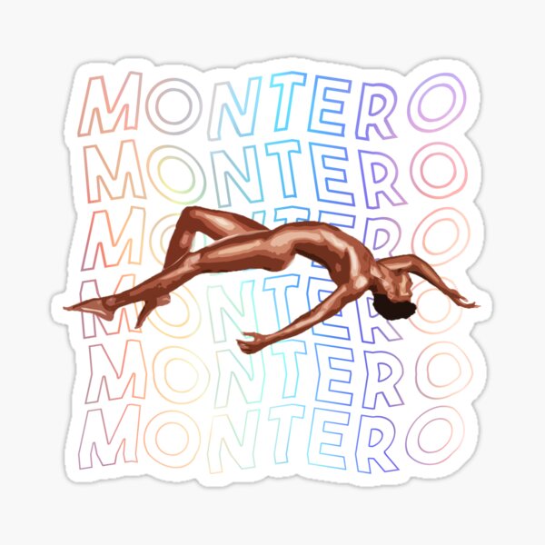 Lil nas X - Montero Text Rainbow Version  Sticker