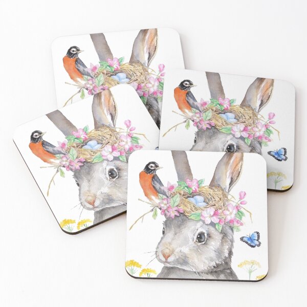 Item preview, Gray rabbit with flower designed and sold by Adbor-Tb.