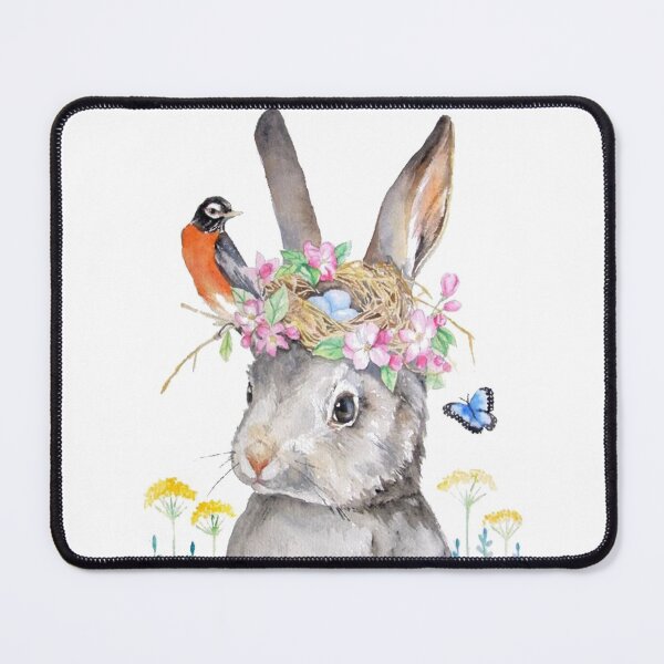 Item preview, Gray rabbit with flower designed and sold by Adbor-Tb.
