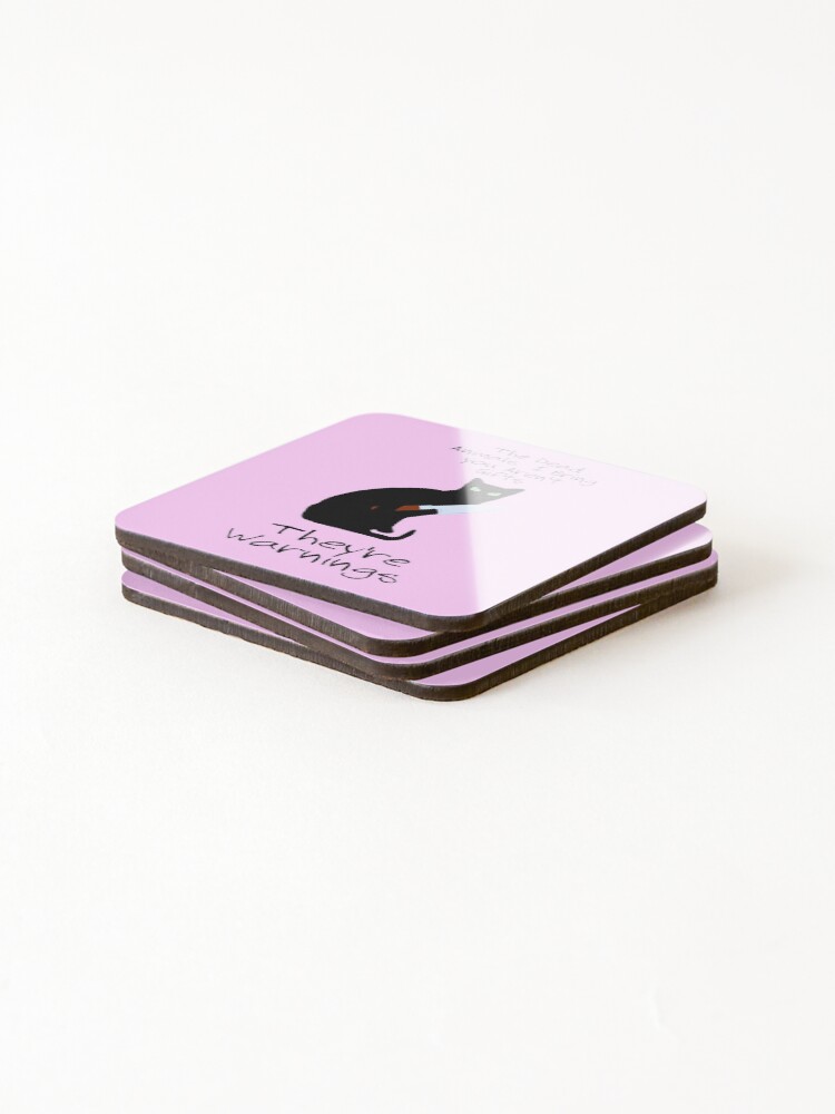 Thumbnail 4 of 5, Coasters (Set of 4), CAT WARNING  designed and sold by RGIllustrations.