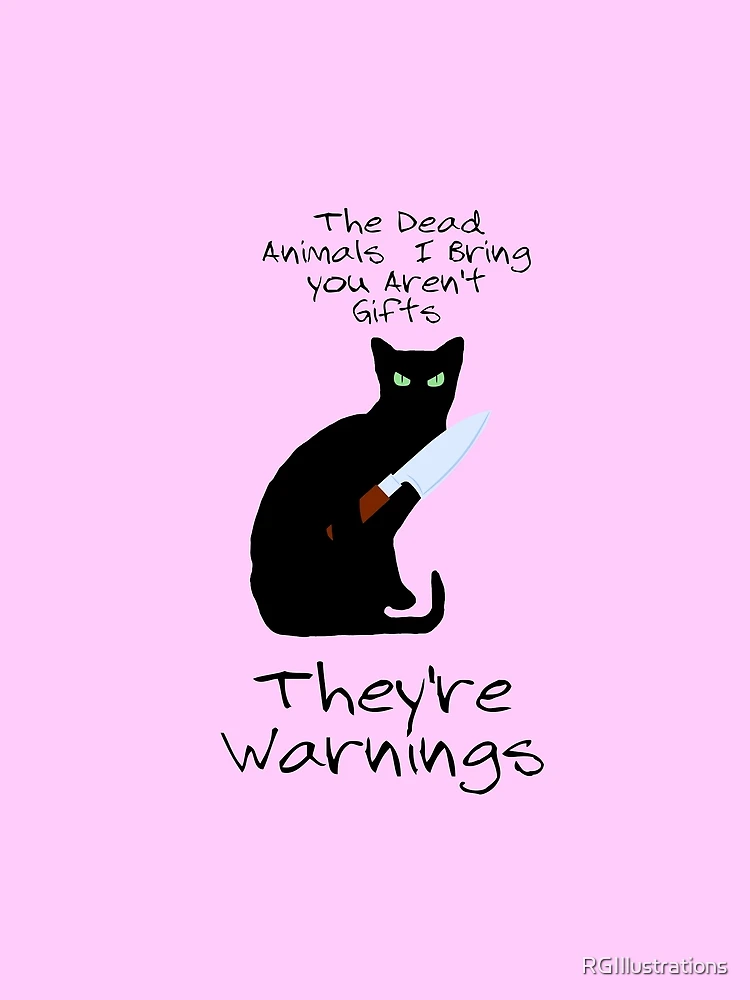 Thumbnail 3 of 3, Scarf, CAT WARNING designed and sold by RGIllustrations.