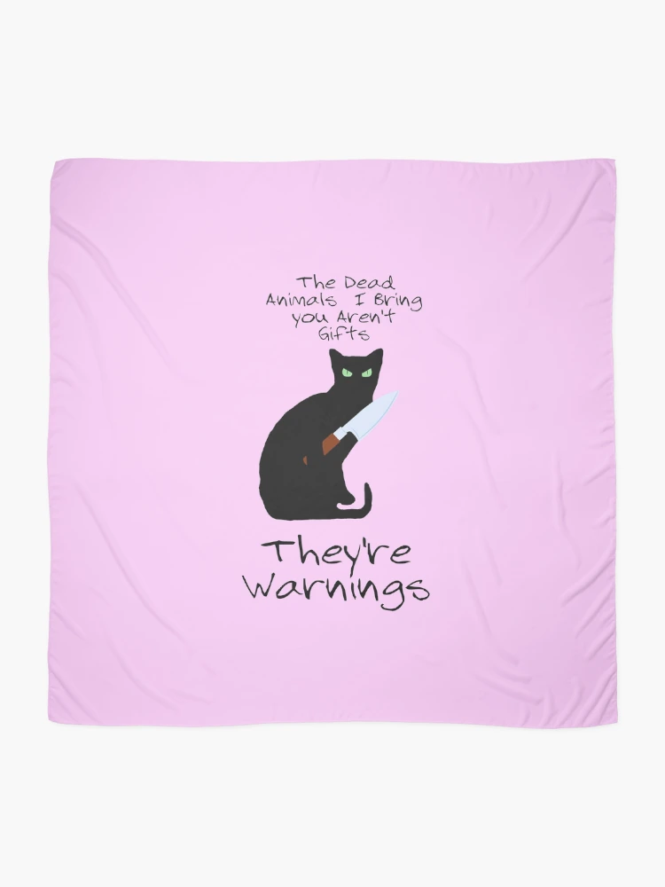 Thumbnail 2 of 3, Scarf, CAT WARNING designed and sold by RGIllustrations.