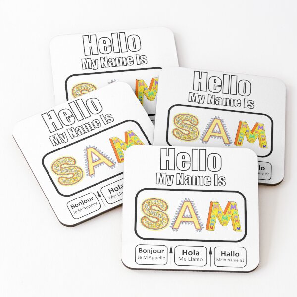 Item preview, Hello My Name Is Sam Nametag On Light designed and sold by artfulnotebook.