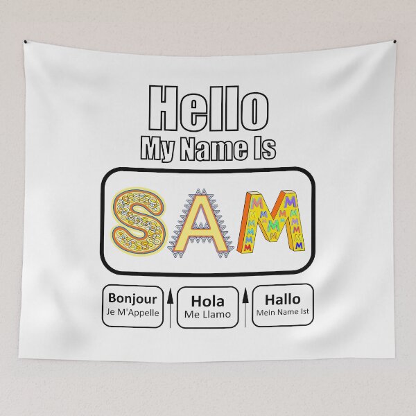 Item preview, Hello My Name Is Sam Nametag On Light designed and sold by artfulnotebook.